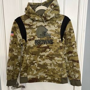 CLEVELAND BROWNS Nike Camo 2021 Salute to Service Sweatshirt YOUTH M 10/12 NFL